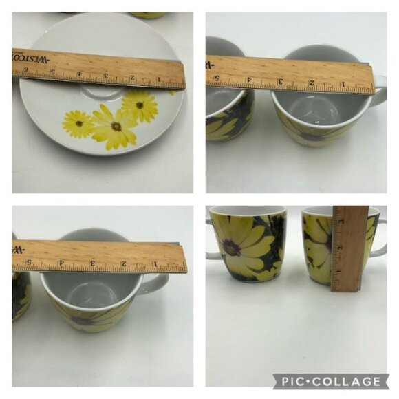 Loveramics Flowertime Set of 2 Teacups and Saucers Sunflower Theme Ceramic Mugs - Picture 12 of 12
